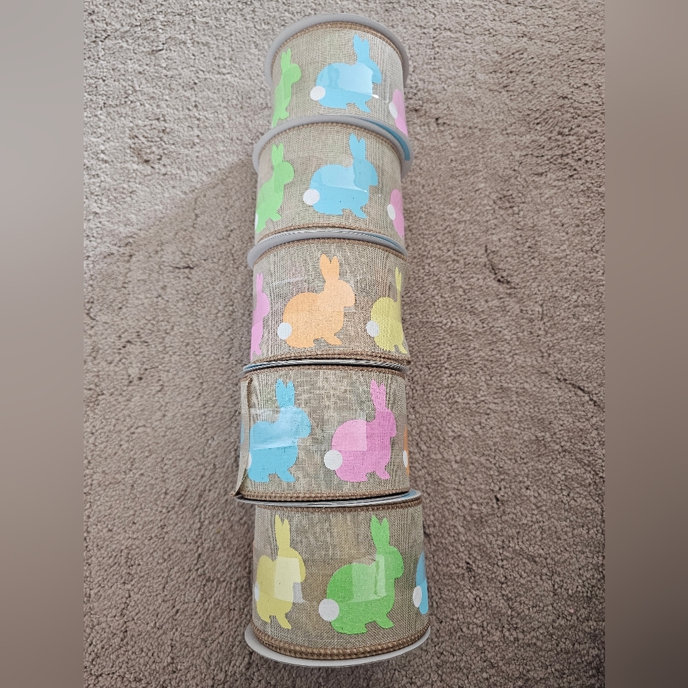 Celebrate It Easter Bunny Spring Pastel Ribbon